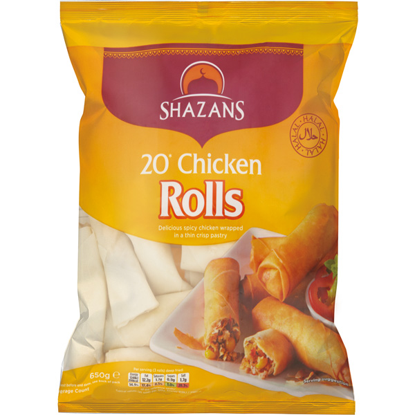 Shazans 20 Chicken Rolls 650g