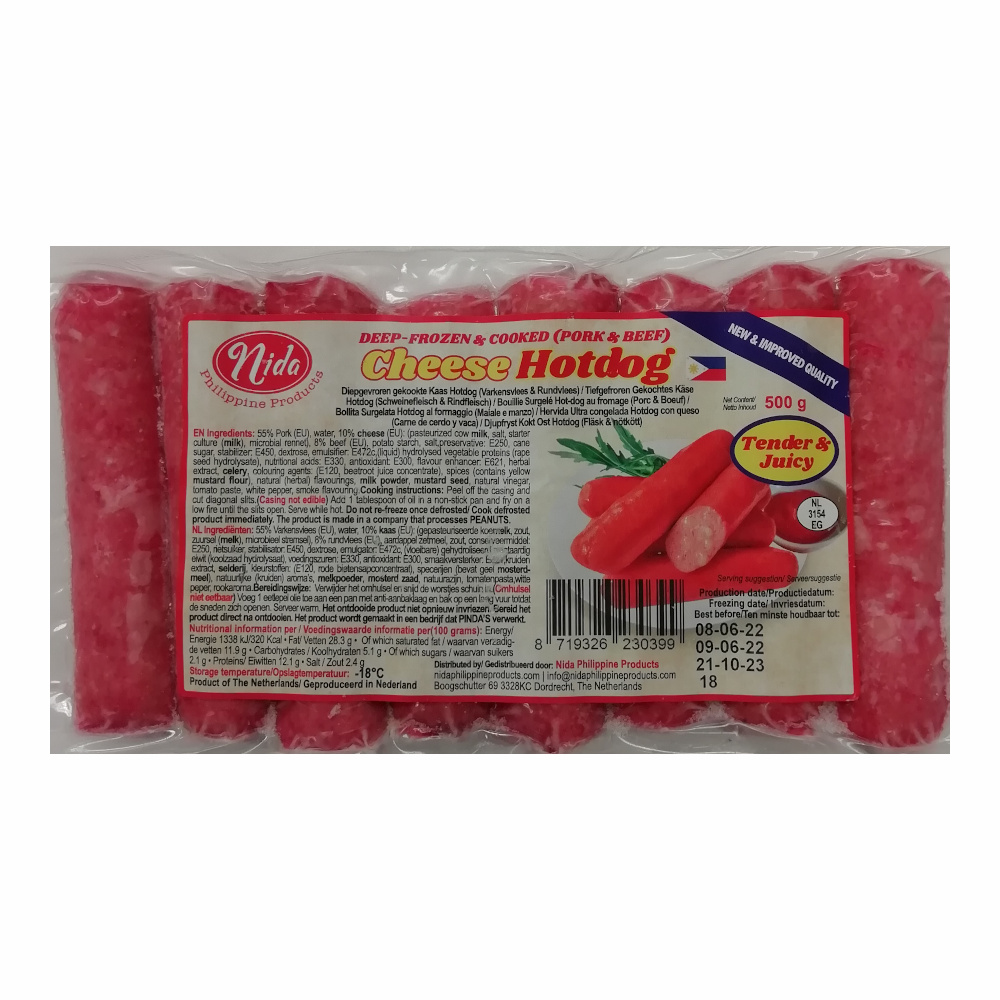 Nida Chicken Cheese Hotdog 500g