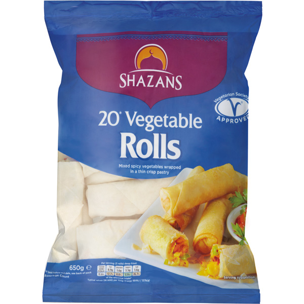 Shazans 20 Vegetable Rolls 650g