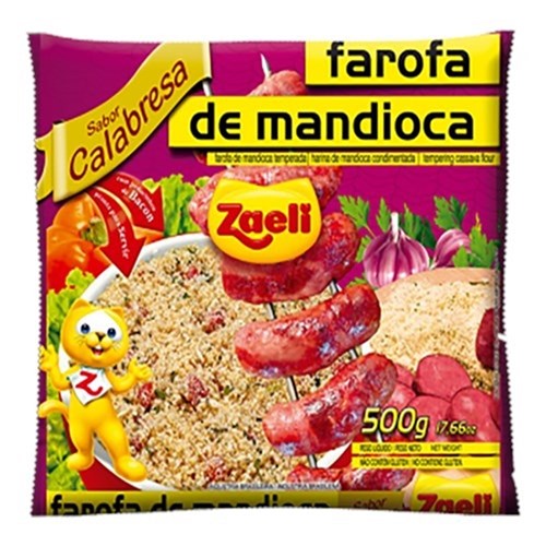 Zaeli Farofa de Mandioca Calabresca 500g