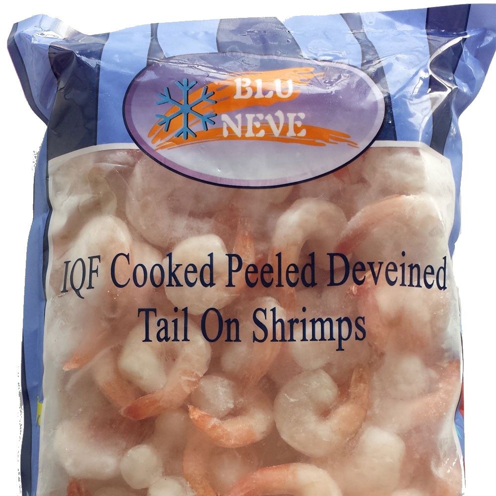 Blu Neve IQF Cooked Peeled Deveined Tail on Shrimps 450g