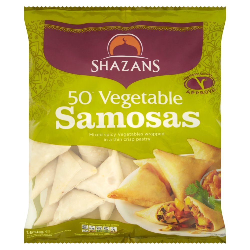 Shazans 50 Vegetable Samosas 1.65kg