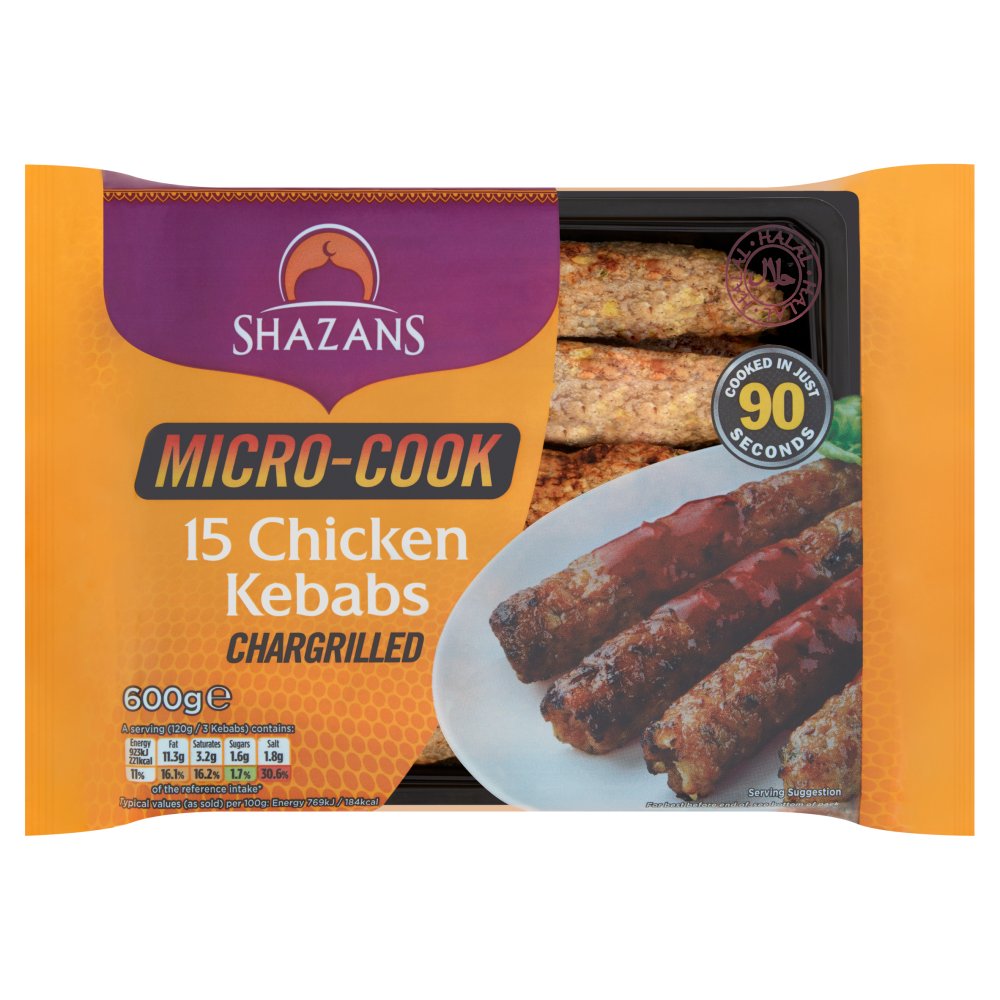 Shazans 15 Chicken Kebab 600g