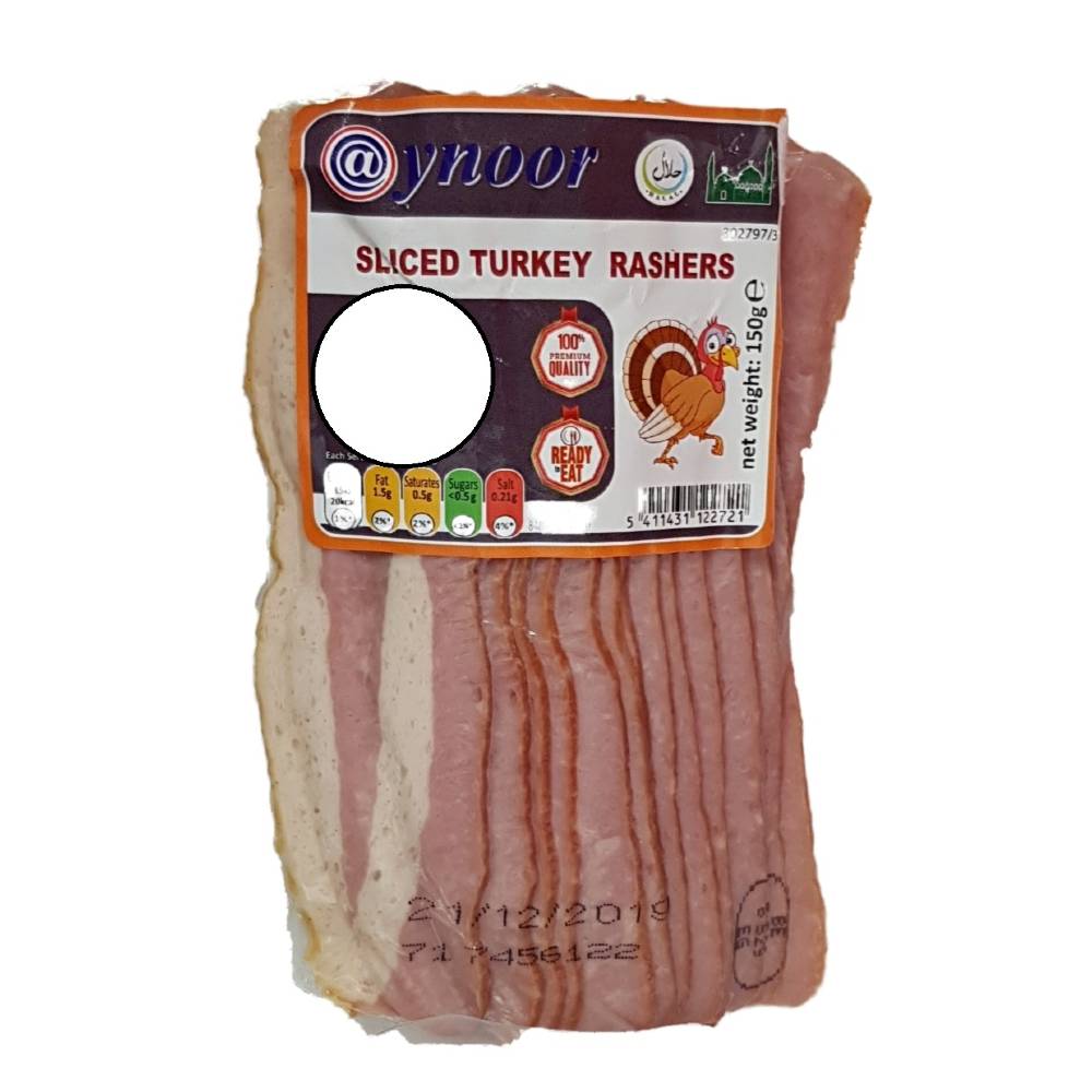 Aynoor Smoked Turky Rashers 150g