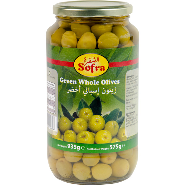 Sofra Green Whole Olives 935g